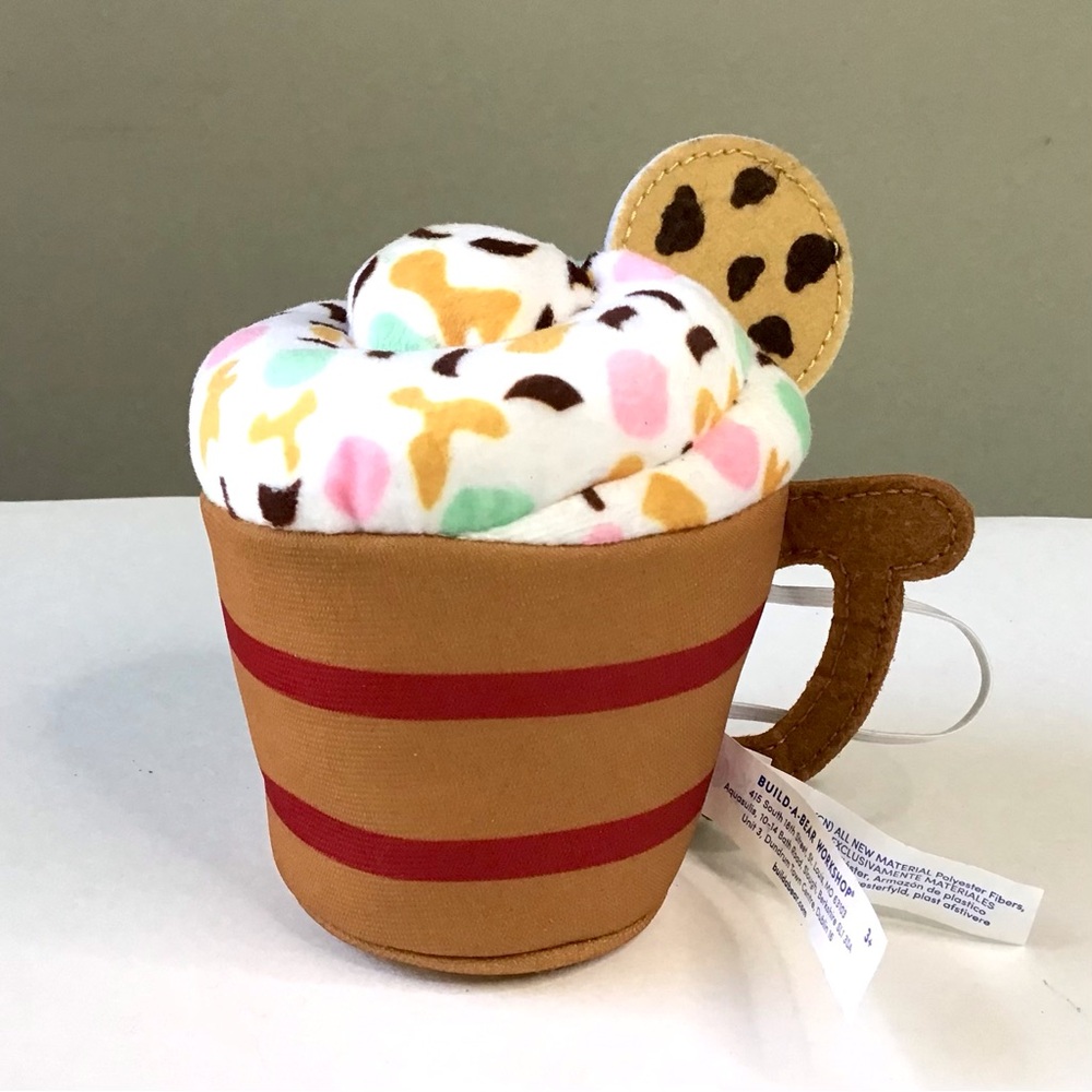 Build-A-Bear Wristie Drink Cup Plush Accessory Whipped Cream Sprinkles Cookie